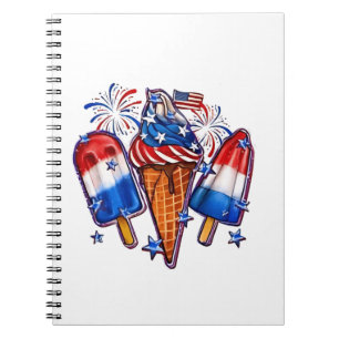 Cuaderno Popsicles patrióticos Ice Cream 4 de julio