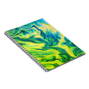 Cuaderno Por acrílico, azul, verde, amarillo / espiral