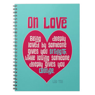 Cuaderno Por amor. Cita de Lao Tzu