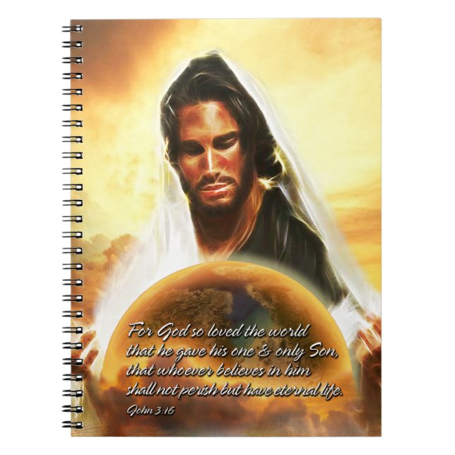 Cuaderno Por Dios amaba tanto el mundo..John 3:16 Notebook (Frente)