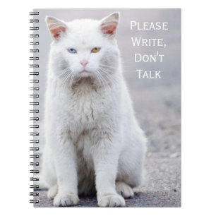 Cuaderno "Por favor, escriban, no hablen" gatos cangrejos
