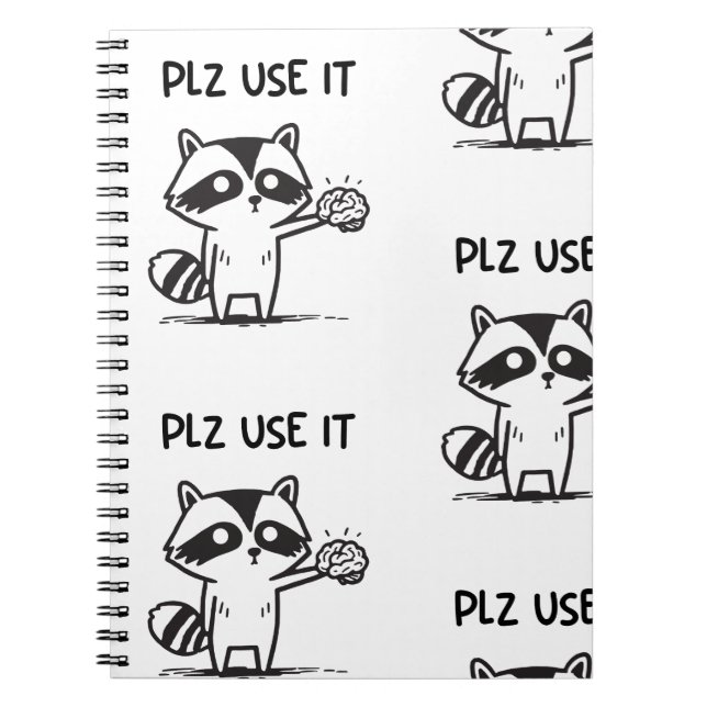 Cuaderno Por Favor Únela - Divertido Racoon Sarcástico Phot (Frente)