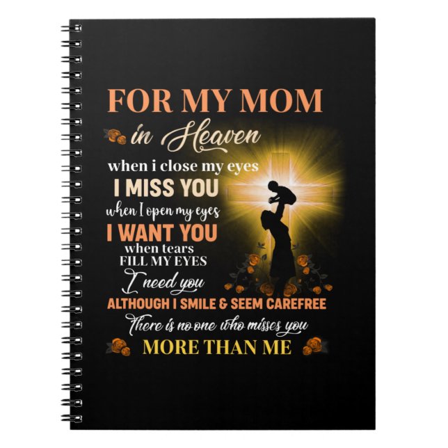 Cuaderno Por Mi Mamá En El Cielo, Un Regalo Para El Hijo (Frente)