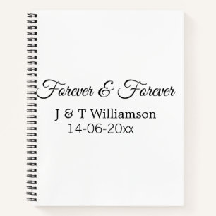 Cuaderno Por siempre & por siempre agregar nombre de la par