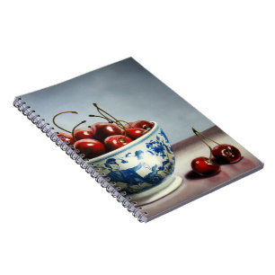 Cuaderno Porcelana Azul y Cerezas