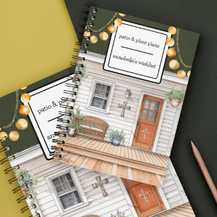 Cuaderno Porche delantero de Cottagecore con plantas