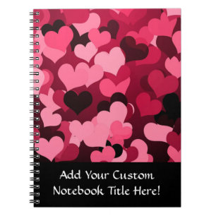 Cuaderno Porciones de corazones rosados, modelo lindo del
