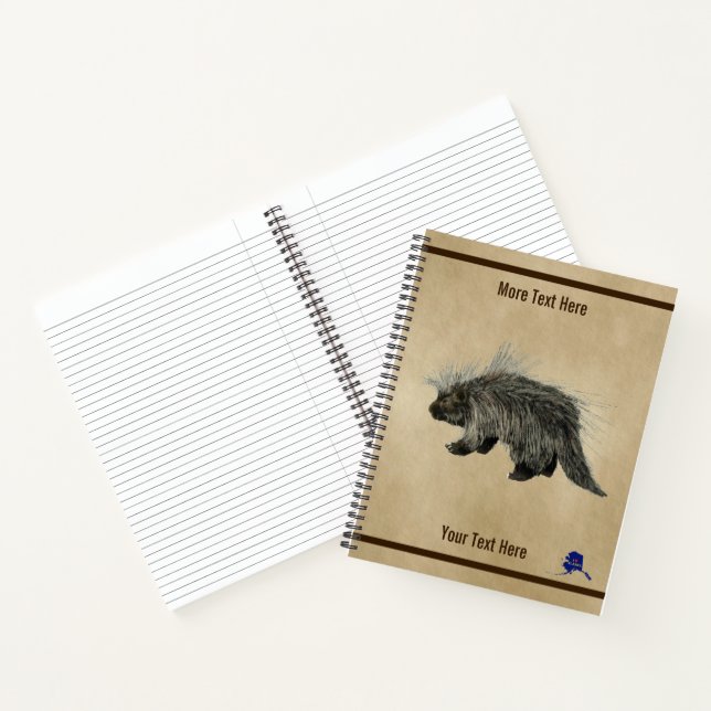 Cuaderno Porcupine En Papel Antiguo (Interior)