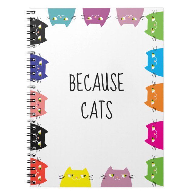 Cuaderno Porque Cats Funny Cita (Frente)