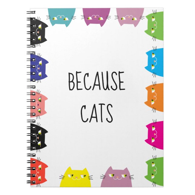 Cuaderno Porque Cats Funny Cita (Frente)