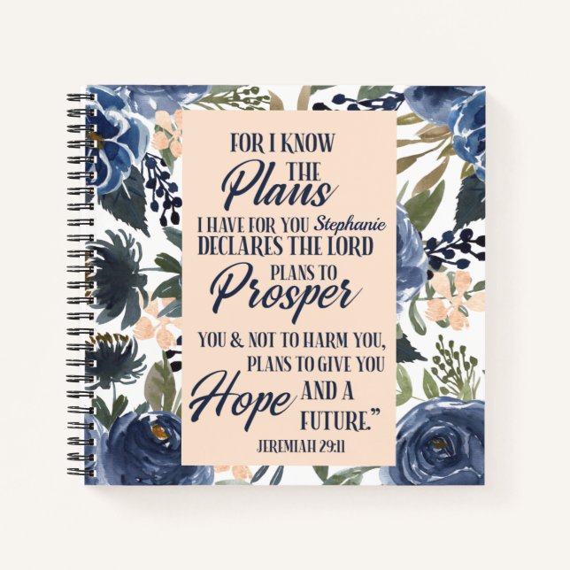 Cuaderno Porque Conozco Los Planes Que Tengo Para Ti Jeremí (Anverso)