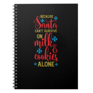 Cuaderno porque santa no puede sobrevivir con leche y galle