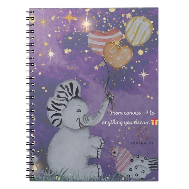 Cuaderno Portada de Boganhus "Eleze Elephant & Polka Hen" (Frente)