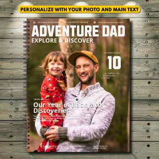 Cuaderno Portada de la revista Adventure Dad - Agregue su t