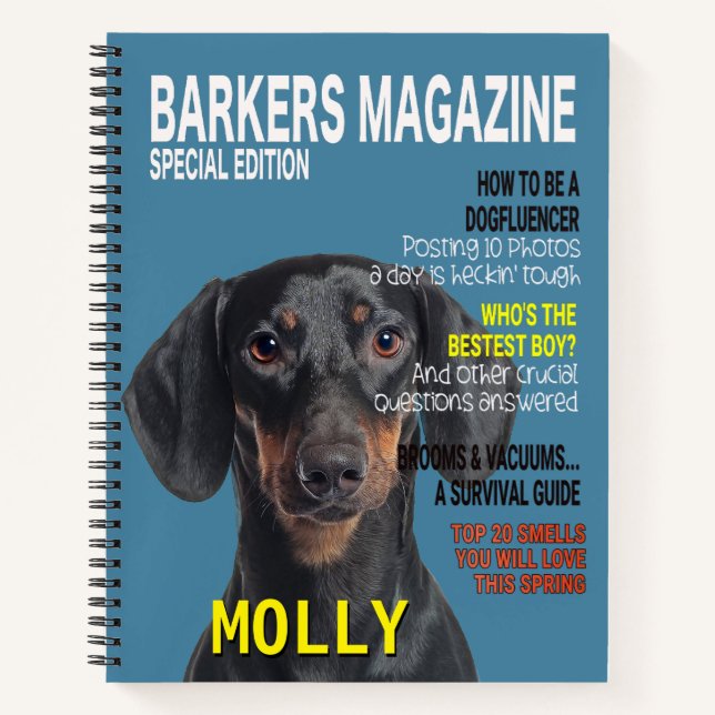 Cuaderno Portada de la revista Dachshund Parody (Anverso)