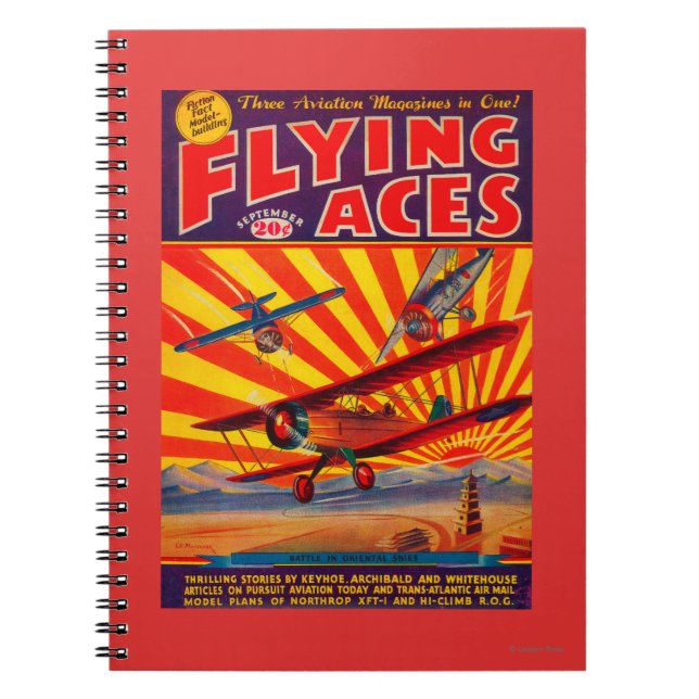 Cuaderno Portada de la revista Flying Aces (Frente)