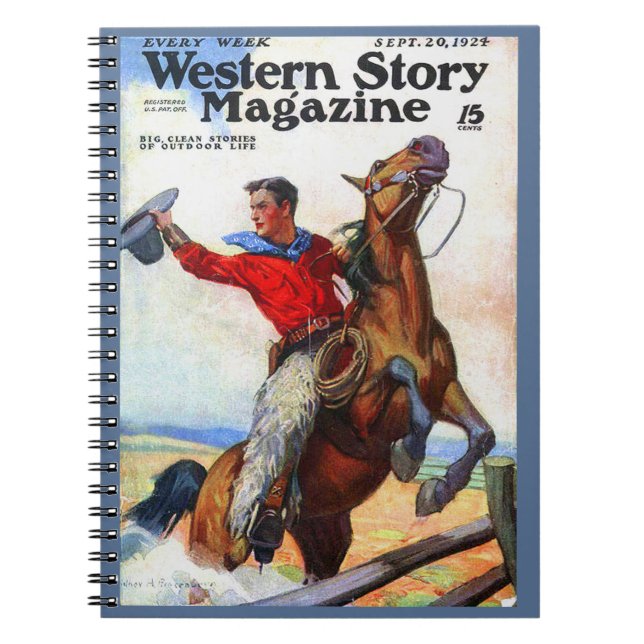 Cuaderno Portada de la revista Western Story de 1924 (Frente)