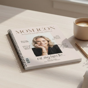 Cuaderno Portada de revista de foto personalizada de lujo p