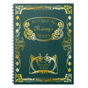Cuaderno Portada del libro Art Nouveau Motifs botánicos Go