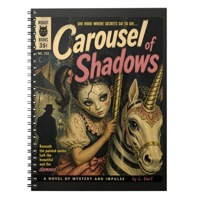 Cuaderno Portada del libro de fantasía y terror Carusel de  (Frente)
