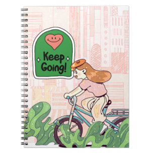 Cuaderno Portada motivacional para portátiles - "Sigue adel