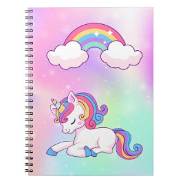 Cuaderno portada unicornio de bloc de notas en espiral 80 p