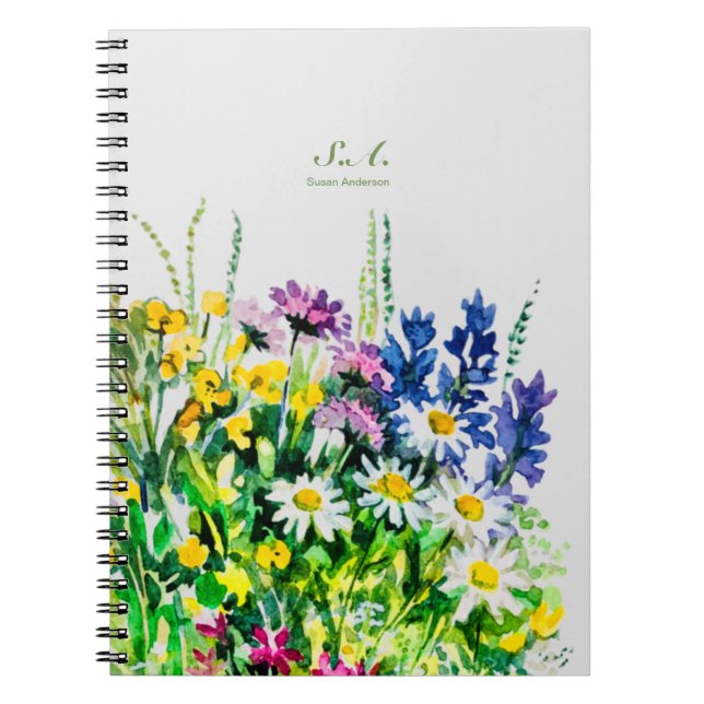 Cuaderno Portapapeles de flores salvajes de verano (Frente)
