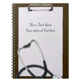 Cuaderno Portapapeles marrón médico con estetioscopio