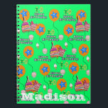 Cuaderno Portátil, #10 Happy 10th Birthday Notes Green<br><div class="desc">¡Organice su día con un portátil personalizado! Este bloc de notas, hecho con sus imágenes y texto en la portada, es una excelente manera de mostrar su estilo personal y realizar un seguimiento de todas las notas y citas importantes a la vez.</div>