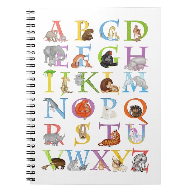 Cuaderno Portátil ABC para animales (versión azul) (Frente)
