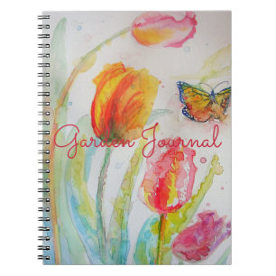 Cuaderno Portátil acuarela con color tulipán en el Diario
