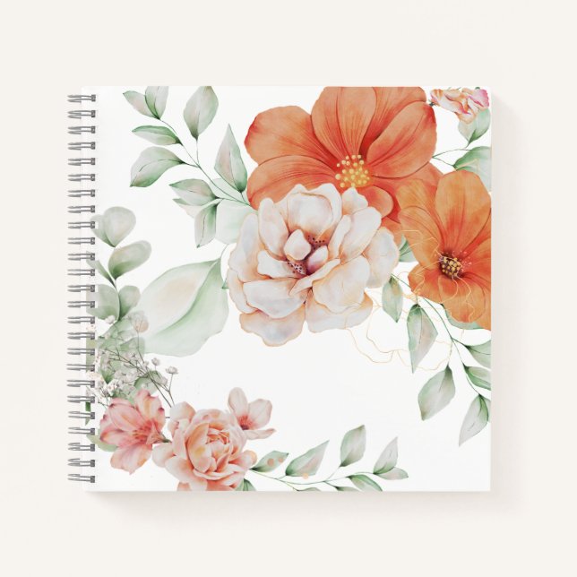 Cuaderno Portátil acuarela floral (Anverso)