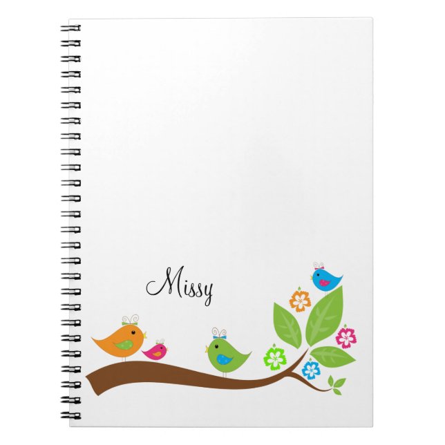 Cuaderno Portátil Adorable Four Little Birdies (Frente)