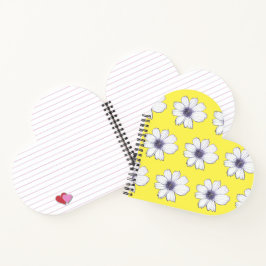 Cuaderno Portátil amarillo de diseño de flor