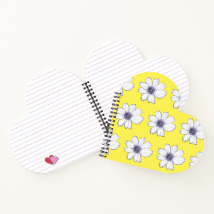 Cuaderno Portátil amarillo de diseño de flor
