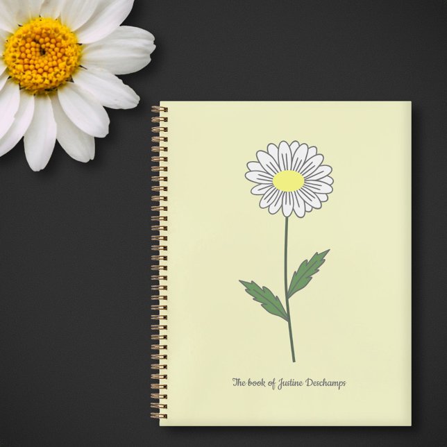 Cuaderno Portátil amarillo de flores de margarita botánica (Daisy Flower Yellow Notebook)