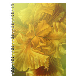 Cuaderno Portátil amarillo floral de arte fino de Iris