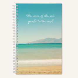 Cuaderno portátil Aqua Blue Hawaiian Photo Spiral
