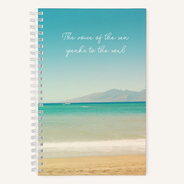 Cuaderno portátil Aqua Blue Hawaiian Photo Spiral (Anverso)