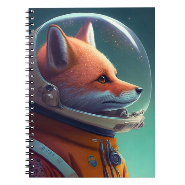 Cuaderno Portátil Astronauta Adorable Red Fox (Frente)