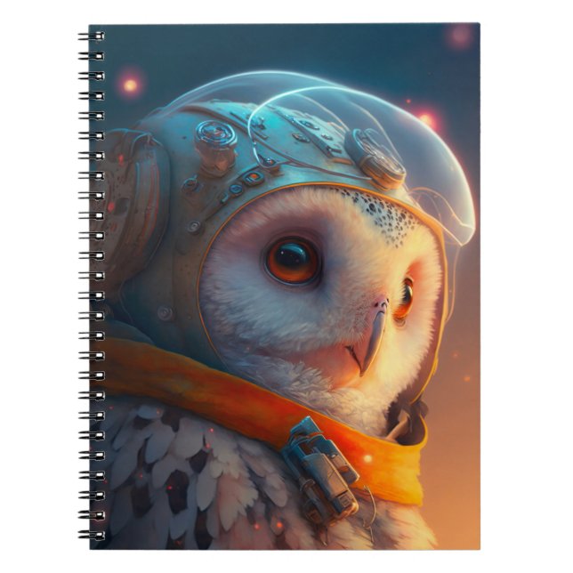 Cuaderno Portátil Astronauta de búho Adorable (Frente)