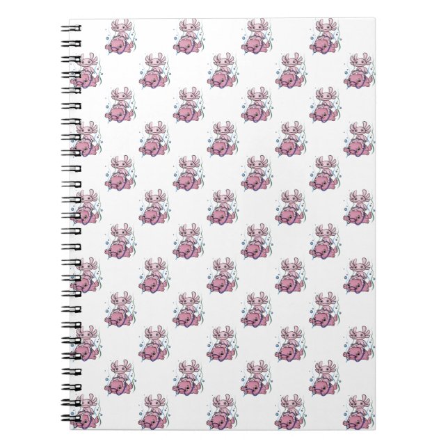 Cuaderno Portátil Axolotl Riding Blobfish (Frente)