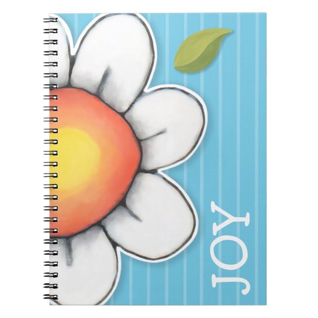 Cuaderno Portátil azul Daisy Joy (Frente)