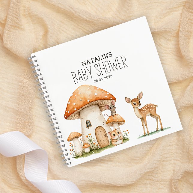 Cuaderno Portátil Baby Shower de Boho Woodland Animals (Subido por el creador)