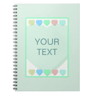 Cuaderno Portátil Baby Shower de Corazones verdes de menta