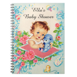 Cuaderno Portátil Baby Shower de la bebé vintage