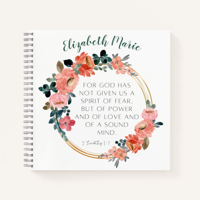 Cuaderno Portátil Biblia Verse Personalizado (Anverso)