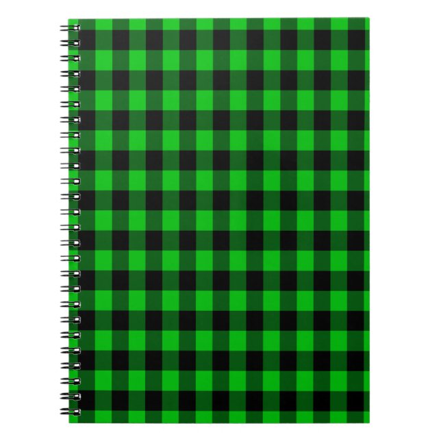 Cuaderno Portátil Black Green Check (Frente)
