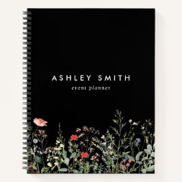 Cuaderno Portátil Black Wildflower Meadow