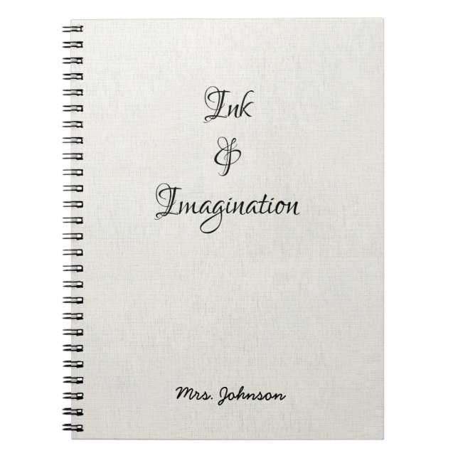 Cuaderno Portátil blanco de tinta e imaginación (Frente)